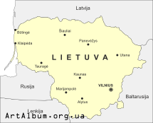Кліпарт Литва мапа литовською
