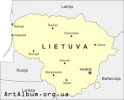 Clipart map of Lithuania in lithuanian