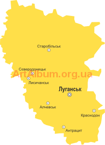 Кліпарт мапа Луганської області