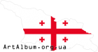 Clipart Georgia map with flag