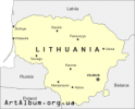 Кліпарт Литва мапа англійською