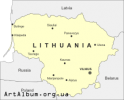 Clipart Lithuania map in english