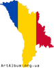 Clipart map of Moldova with colors of flag