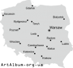 Clipart map of Poland (Polska) in english