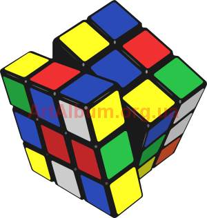 Clipart cube of Rubik
