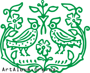 Кліпарт орнамент з квітами і птахами