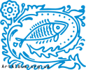 Clipart ornament with fish