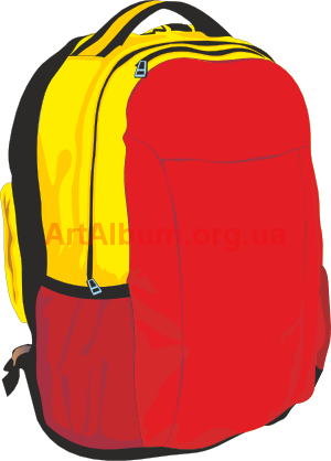 Clipart yellow-red backpack